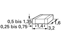 Keramik-Kondensator, 100 pF, 1 kV (DC), ±5 %, SMD 1206, C0G, CC1206JKNPOCBN101