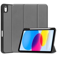 Tri-fold Caster TPU Cover - Gray For Apple iPad 10th Gen 10.9-inch Tablet-Hüllen