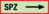 Brandschutzschild - Richtungspfeil, gerade, SPZ, Rot/Schwarz, 5.2 x 14.8 cm