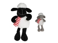 peluche mouton chaussette avec écharpe mix 28cm