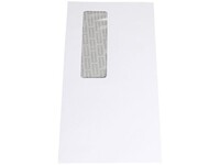 Staples Zakelijke envelop, internationaal DL, 220 x 110 mm, met venster, zelfklevende verzegeling, papier, wit (doos 500 stuks)