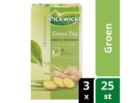 Pickwick Professional Groene Thee Gember en Citroengras, Theezakjes (pak 75 stuks)