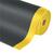 Arbeitsplatzbodenbelag aus Vinyl, Mattenware texturiert, Farbe schwarz/gelb, LxB