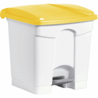 Tretabfallbehälter 30l Kunststoff grau Deckel gelb