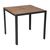 Bolero Square Steel and Acacia Table with Foot Plugs - Powder Coated - 800 mm