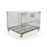 Collapsible and stackable steel pallet cages