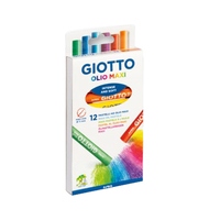 Pastelli a olio - lunghezza 70 mm - diametro11 mm - colori assortiti - Giotto - conf. 12 pezzi