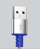 Recci RTC-N33L Lightning - USB-A textil borítású adat- és töltőkábel 2m kék-ezüst