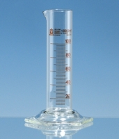 25ml Measuring cylinders borosilicate glass 3.3 low form class B amber graduations