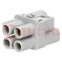 Connector: HDC; contact insert; female; Han Q; PIN: 4; 3+PE; size 3A