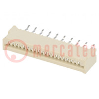 Connector: FFC/FPC; straight; PIN: 20; Non-ZIF; THT; tinned; 20mΩ