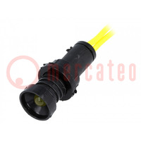 Lámpara indicadora: LED; cóncava; amarillo; 230VAC; Ø10mm; IP20