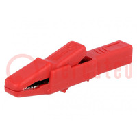 Pince à crocodile; 25A; rouge; Ampl.d'attache: max.9,5mm