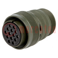 Connector: circular; plug; for cable; PIN: 14; female; soldering
