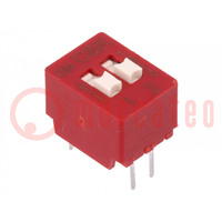 Switch: DIP-SWITCH; Poles number: 2; OFF-ON; 0.025A/25VDC; Pos: 2