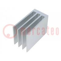 Heatsink: extruded; grilled; natural; L: 50mm; W: 35mm; H: 70mm; raw