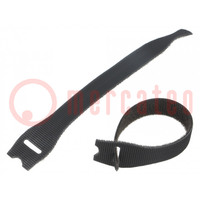 Hook and loop fastener; L: 150mm; W: 12.5mm; black; 10pcs; -40÷85°C