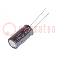 Condensador: electrolítico; low ESR; THT; 390uF; 35VDC; Ø10x22mm