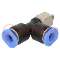 Push-in fitting; T-tap splitter; -0.95÷10bar; Thread: M3; 0÷60°C