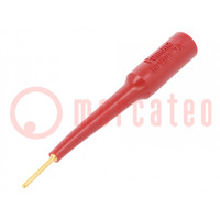 Sonde; 3A; rouge; Taille de socle: 4mm; Plaquage: doré; 70VDC