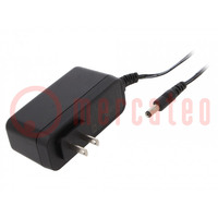 Power supply: switched-mode; mains,plug; 15VDC; 2.4A; 36W; 87%