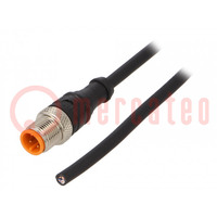 Connection lead; M12; PIN: 4; straight; 10m; plug; 250VAC; 4A; IP67