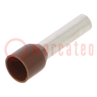 Tip: bootlace ferrule; insulated; copper; 10mm2; 18mm; tinned; 8AWG
