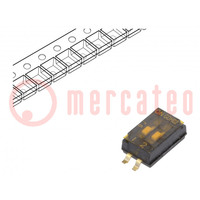 Switch: DIP-SWITCH; Poles number: 2; OFF-ON; 0.1A/50VDC; Pos: 2