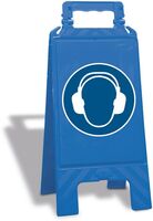 Warnaufsteller - Gehörschutz benutzen, Blau, 61 x 27.5 cm, Polypropylen