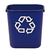 Modellbeispiel: Papierkorb -Square- Rubbermaid, in blau, mit Recyclingsymbol, 12,9 Liter (Art. 12207)