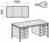 Porto Schreibtisch, 1 Utensilienfach + 2x3 Schubfächer HxBxT 720 x 1600 x 800 mm, Platte Lichtgrau | GF1629