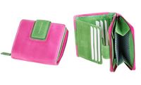 MIKA Damengeldbörse, aus Leder, Farbe: pink-grün (5318090)