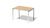 Cito Schreibtisch, 650-850 mm höheneinstellbares U-Gestell, H 19 x B 1200 x T 800 mm, Dekor ahorn, Gestell verkehrsweiß