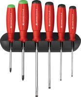 PB Swiss Tools Schraubendreher-Satz 6-teilig Schlitz PZ im Wandhalter SwissGrip Tools