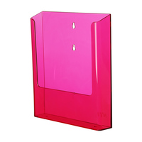 Prospekthalter / Wand-Prospektfach / Prospekthänger „Color“ | neon rood DIN A4 32 mm