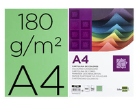 CARTULINA LIDERPAPEL A4 180G/M2 VERDE BILLAR PAQUETE DE 100 HOJAS