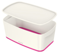 Aufbewahrungsbox MyBox WOW, Klein, A5, mit Deckel, ABS, weiß/pink
