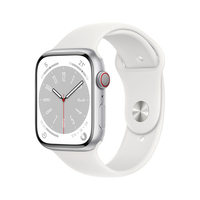 Apple Watch Series 8 OLED 45 mm Cyfrowy 396 x 484 px Ekran dotykowy 4G Srebrny Wi-Fi GPS