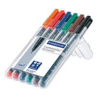 Lumocolor 318 permanente marker Zwart, Blauw, Bruin, Groen, Oranje, Rood 6 stuk(s)