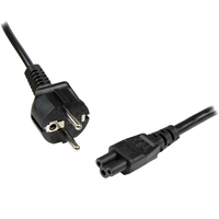 StarTech.com Cable de 2m de Alimentación para Portátiles, Enchufe UE a C5, 2,5A 250V, 18AWG, Cable de Repuesto para Cargador, Cable Hoja de Trébol Mickey Mouse, Cable para Europ...