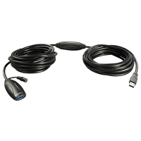 Lindy 43099 USB-kabel 15 m USB 3.2 Gen 1 (3.1 Gen 1) USB A Zwart