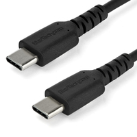 StarTech.com 1m USB-C Ladekabel - Langlebiges USB 2.0 Typ C zu USB C Datenübertragungs-/Schnellladekabel - TPE Mantel Aramidfaser M/M 60W Schwarz - Samsung S10 S20 iPad Pro MS S...