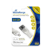 MediaRange MR983 USB flash drive 64 GB USB Type-A / Lightning 3.2 Gen 1 (3.1 Gen 1) Zilver
