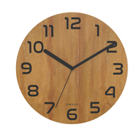 Unilux Palma Muur Quartz clock Rond Bamboo
