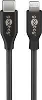 Goobay Lightning to USB-C, Charging and Sync cable, Apple fast charging up to 87 W, USB-C 480 Mbit/s, 2 m, black