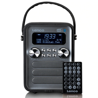 Lenco PDR-051BKSI rádió Hordozható Analóg és digitális Fekete