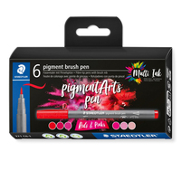 Staedtler Pigment Arts Brush Pen Reds & Pinks viltstift Roze, Rood 6 stuk(s)