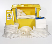 900 Litre Economy Oil-Only Spill Kit - Four Wheeled Drop Front Bin
