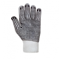 teXXor® Grobstrick-Handschuh BAUMWOLLE/POLYESTER weiß,schwarze Noppen 1930 Gr.11