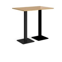 Brescia rectangular poseur table with flat square black bases 1200mm x 800mm - o